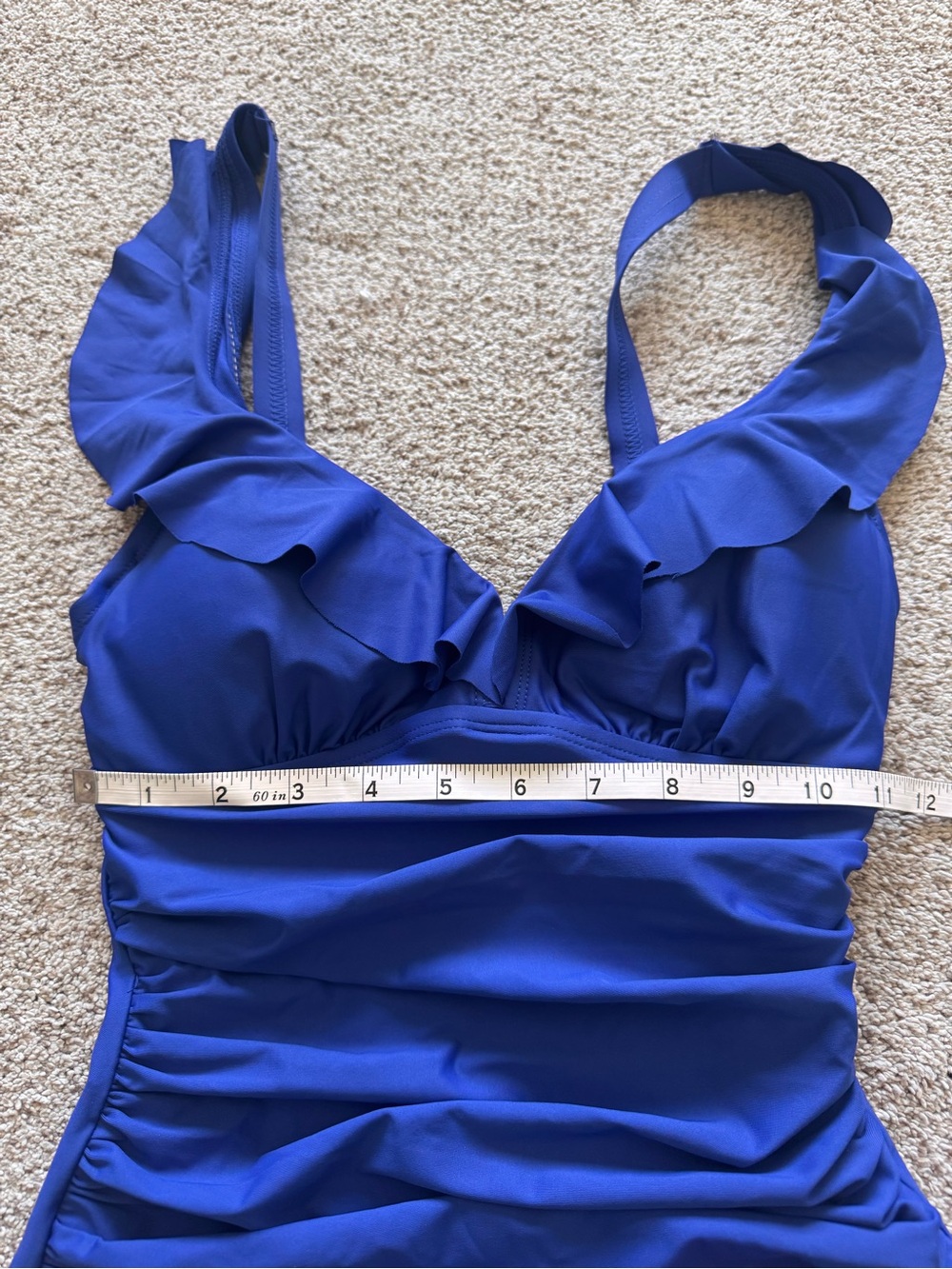 Women’s DKNY Ruffled One-Piece Swimsuit in Royal Blue XS NWOT - Picture 8 of 8
